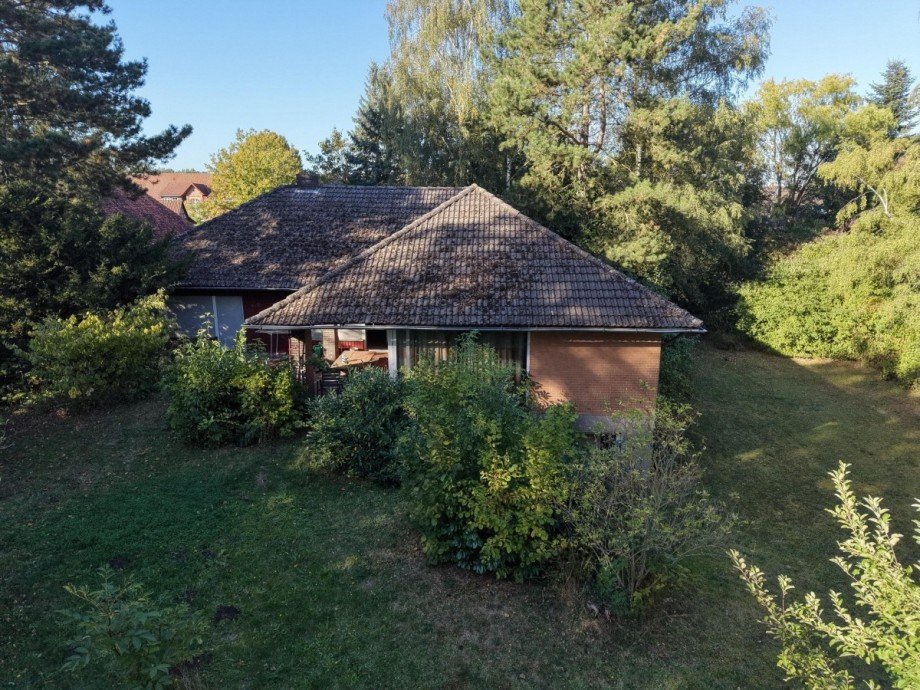 Luftbild Gartenansicht Einfamilienhaus Meine